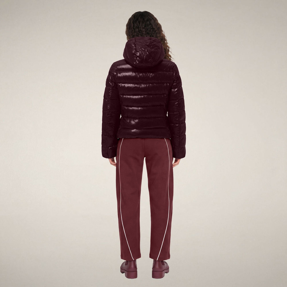Women's Puffer Jacket Cosmary in Wine Red
