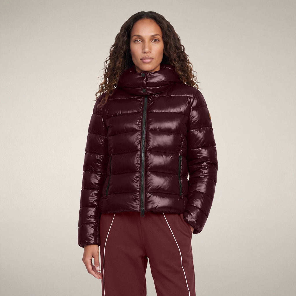 Women's Puffer Jacket Cosmary in Wine Red