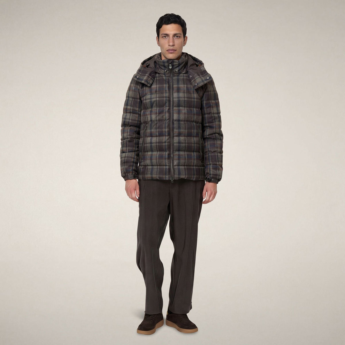 Men's Jacket Gibson in Brown Big Checks