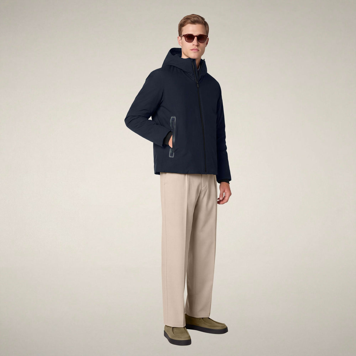 Men's Rain Jacket Flynn in Blue Black