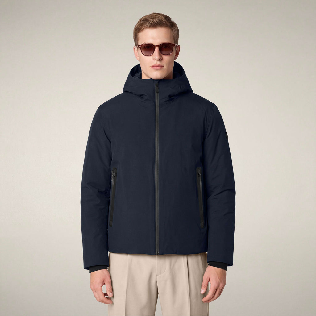 Men's Rain Jacket Flynn in Blue Black
