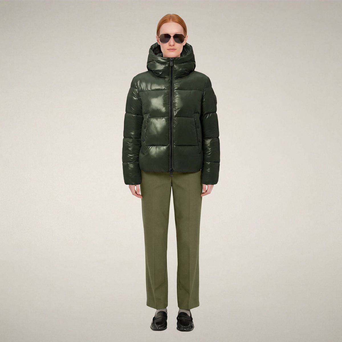 Women's Puffer Jacket Biddy in Pine Green