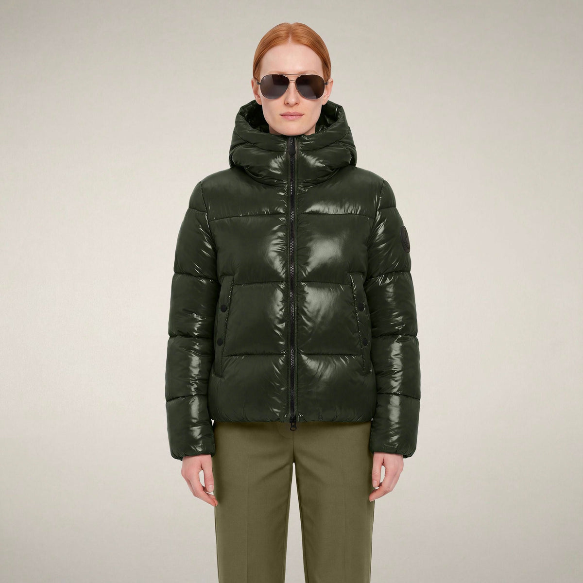 Women's Puffer Jacket Biddy in Pine Green
