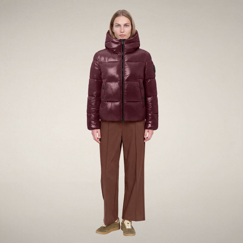 Women's Puffer Jacket Biddy in Wine Red