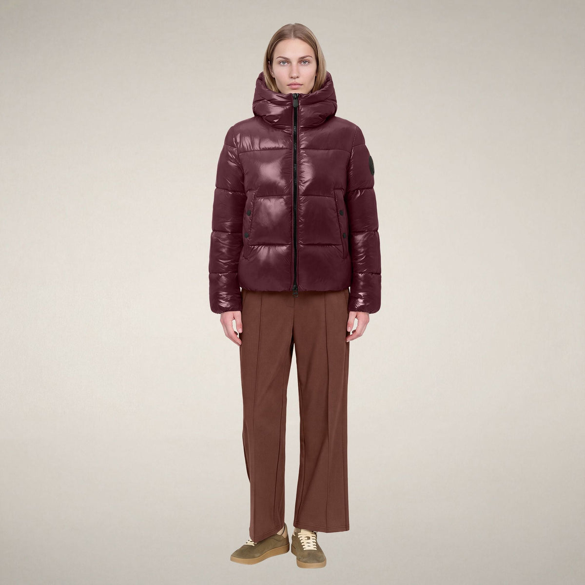 Women's Puffer Jacket Biddy in Wine Red