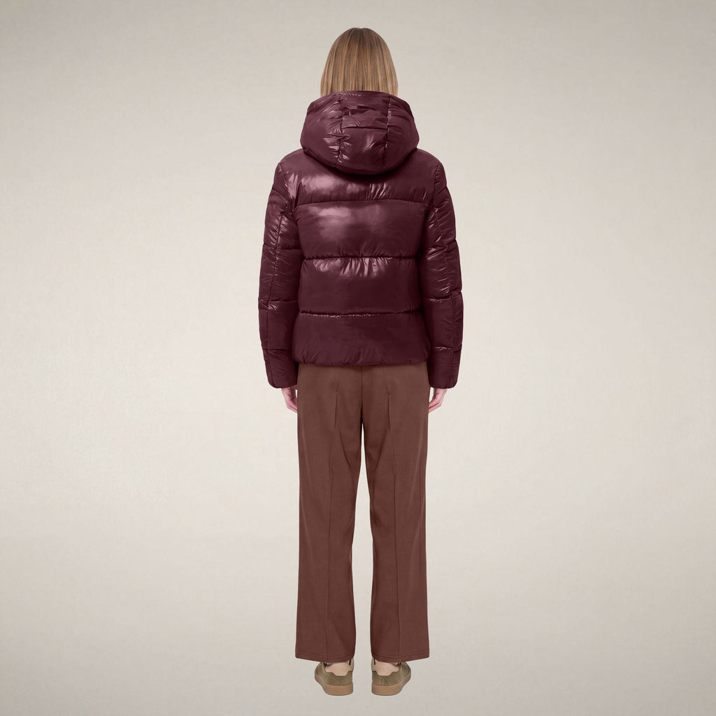 Women's Puffer Jacket Biddy in Wine Red
