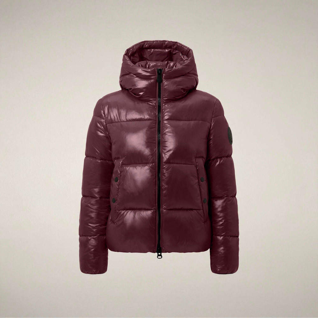 Women's Puffer Jacket Biddy in Wine Red