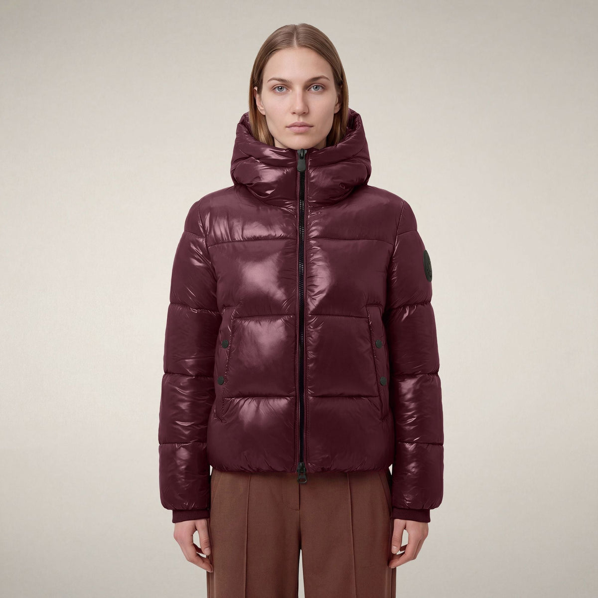 Women's Puffer Jacket Biddy in Wine Red