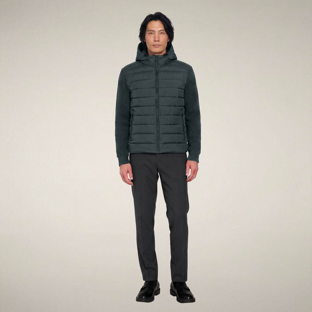 Men's Puffer Jacket Fen in Green Black