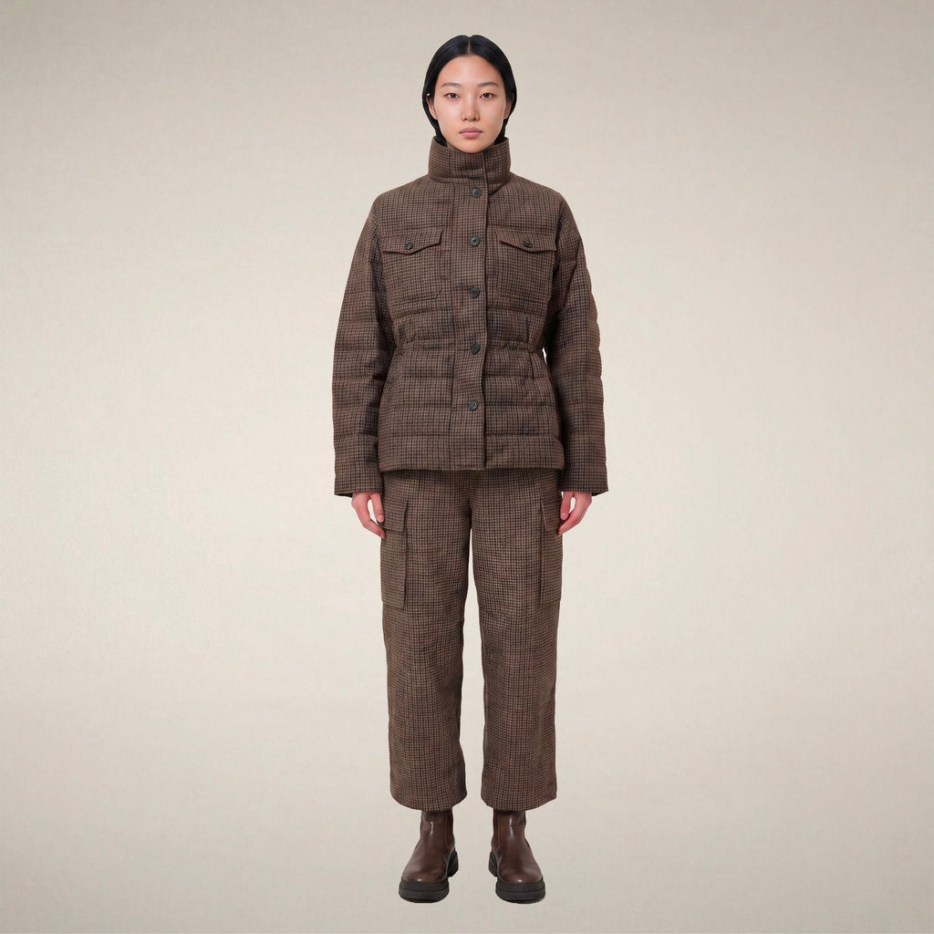 Women's Puffer Jacket Lottie in Autumn Pied De Poule