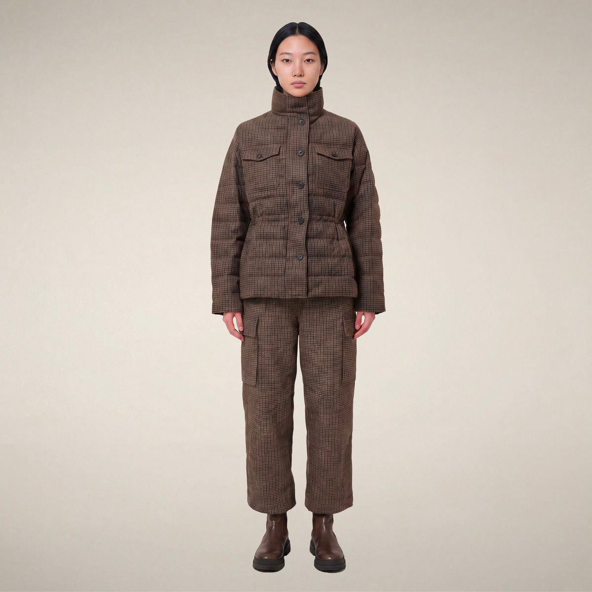 Women's Puffer Jacket Lottie in Autumn Pied De Poule