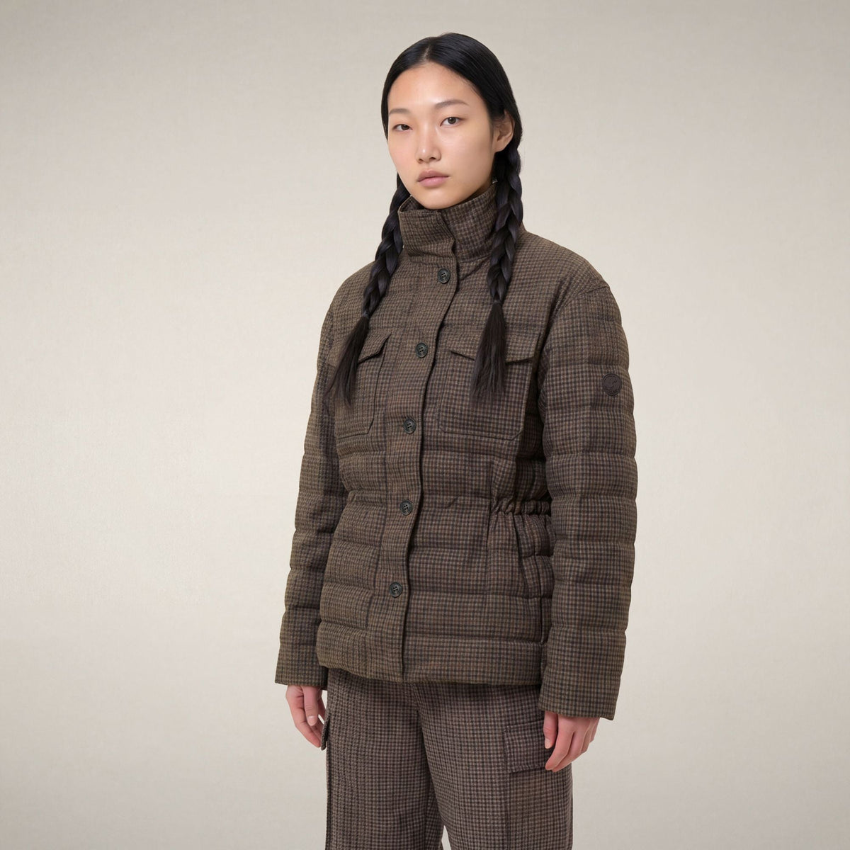Women's Puffer Jacket Lottie in Autumn Pied De Poule