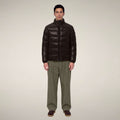 Men's Puffer Jacket Jobim in Brown Black