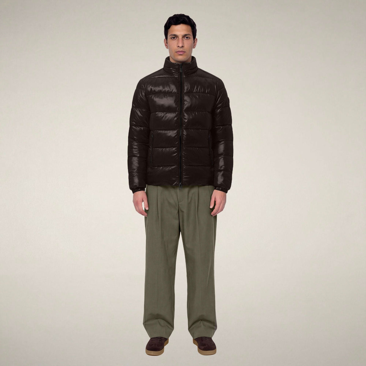 Men's Puffer Jacket Jobim in Brown Black