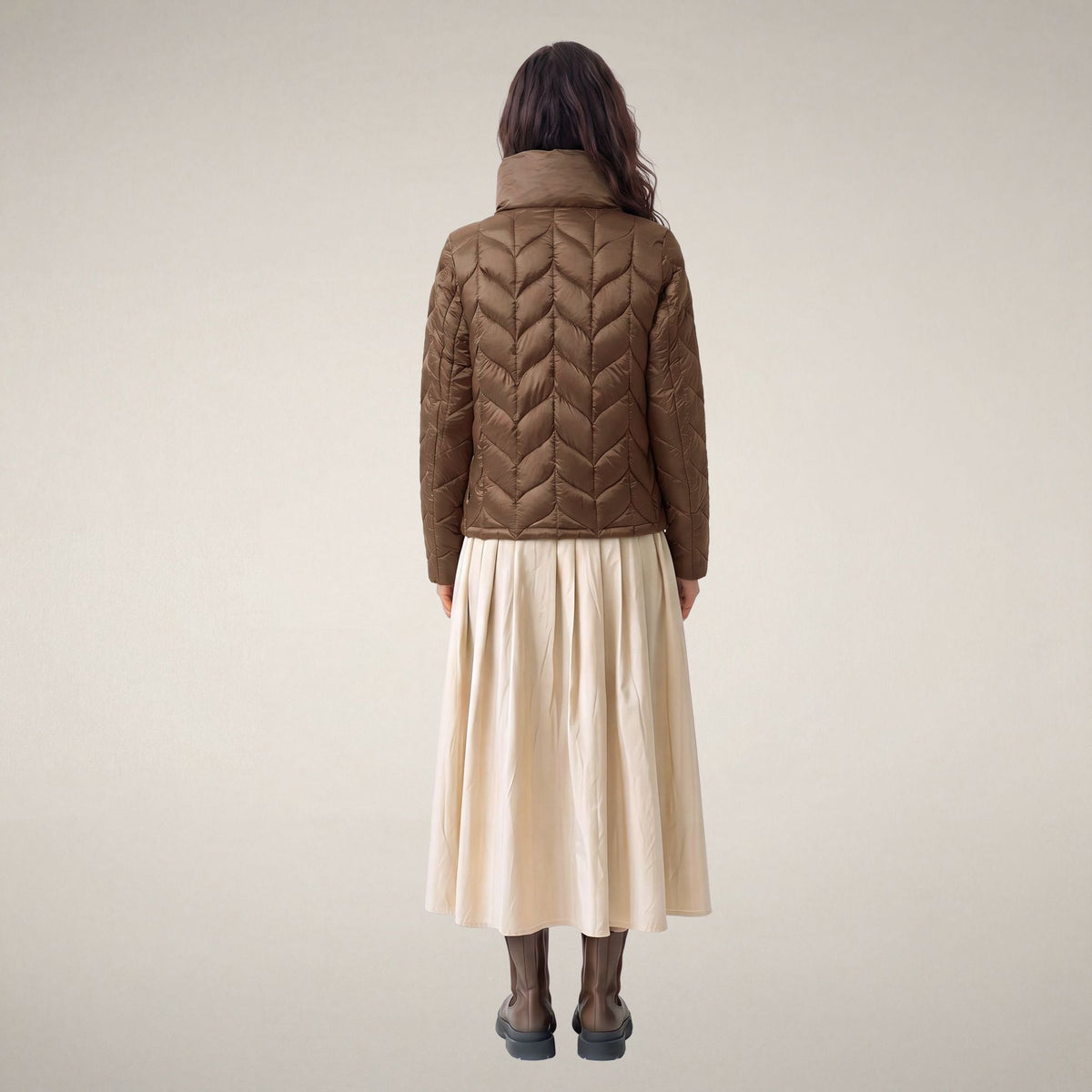 Women's Puffer Jacket Lorette in Noisette Brown