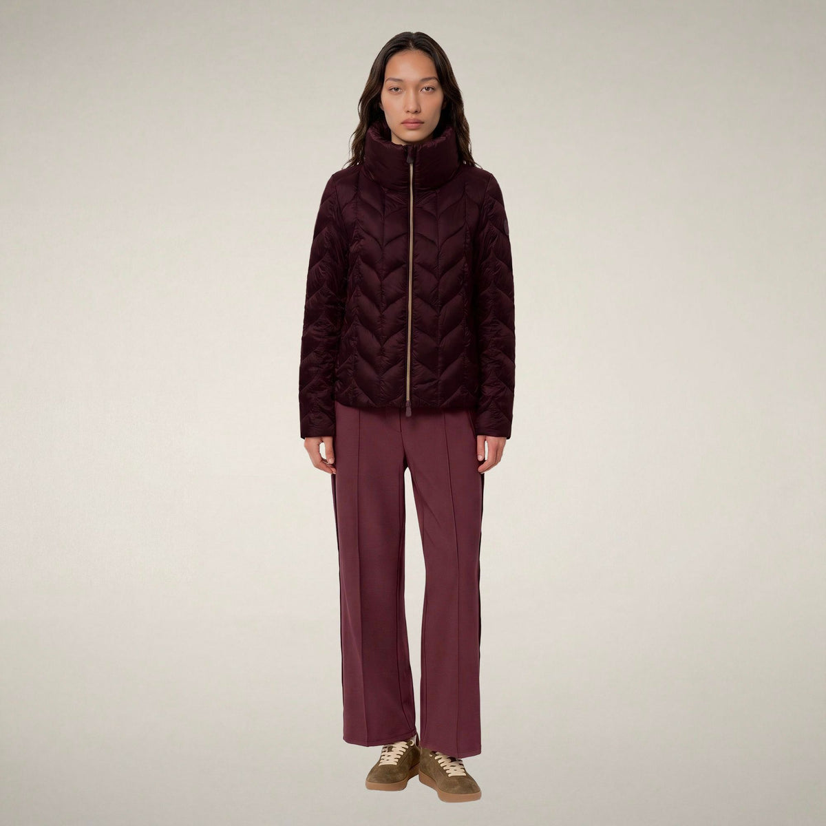 Women's Puffer Jacket Lorette in Wine Red