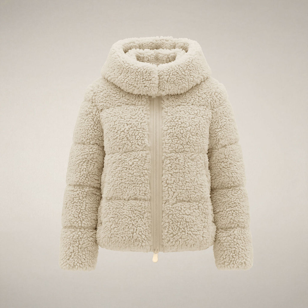 Women's Faux Fur Puffer Jacket Lenora in Shore Beige