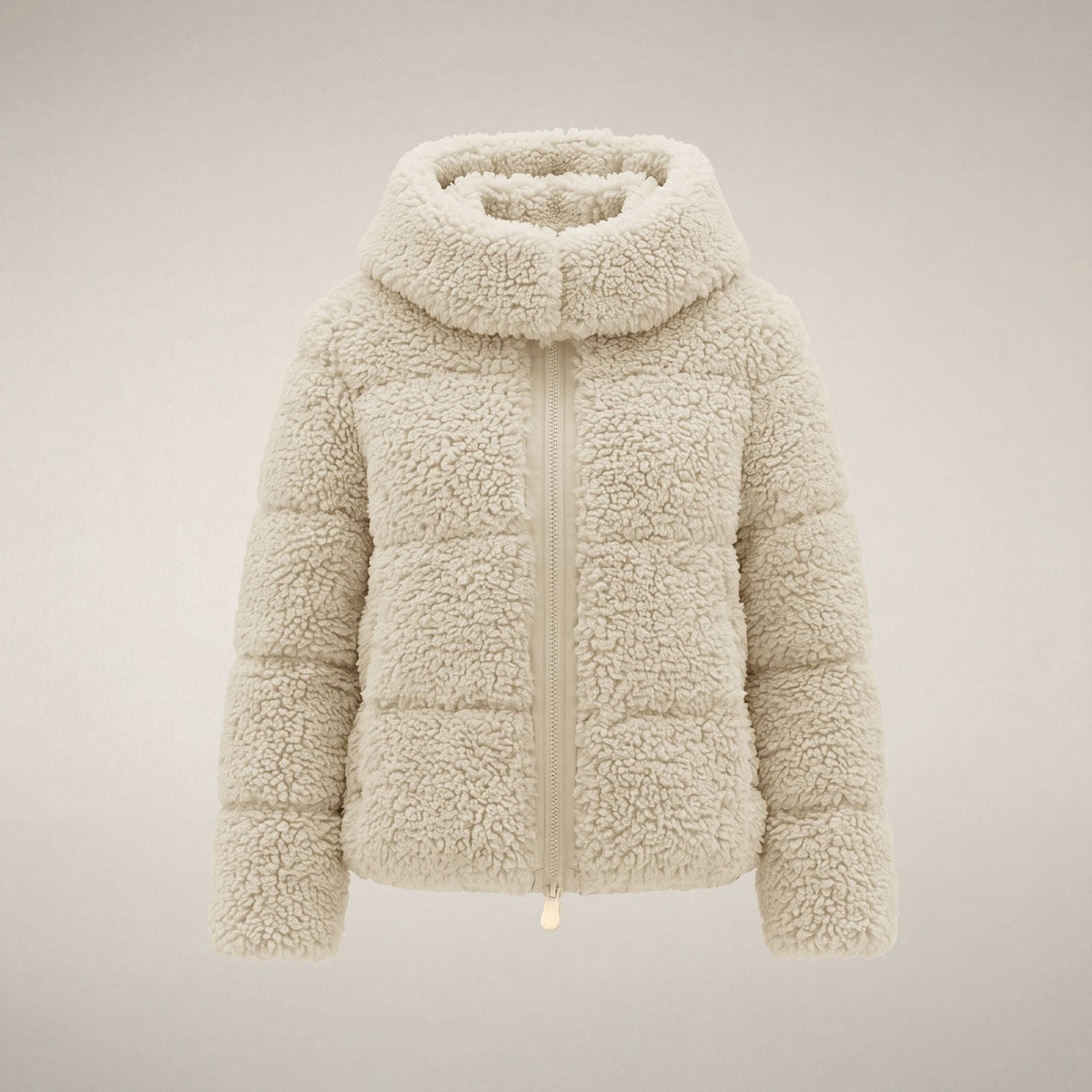 Women's Faux Fur Puffer Jacket Lenora in Shore Beige