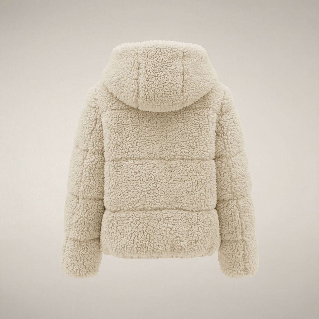 Women's Faux Fur Puffer Jacket Lenora in Shore Beige
