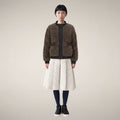Women's Faux Fur Puffer Jacket Valery in Soil Brown