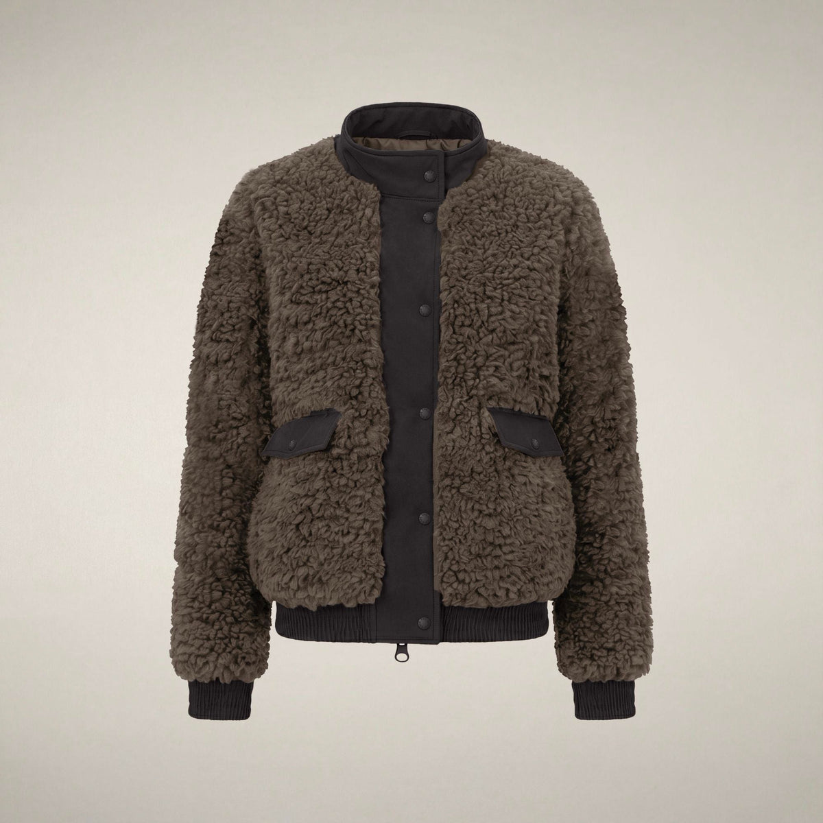 Women's Faux Fur Puffer Jacket Valery in Soil Brown
