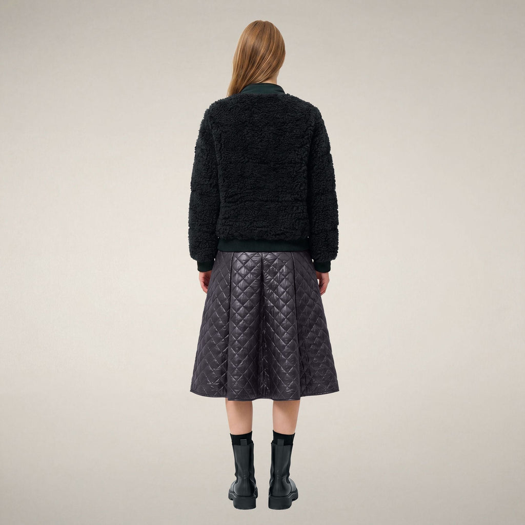 Women's Faux Fur Puffer Jacket Valery in Nori Green