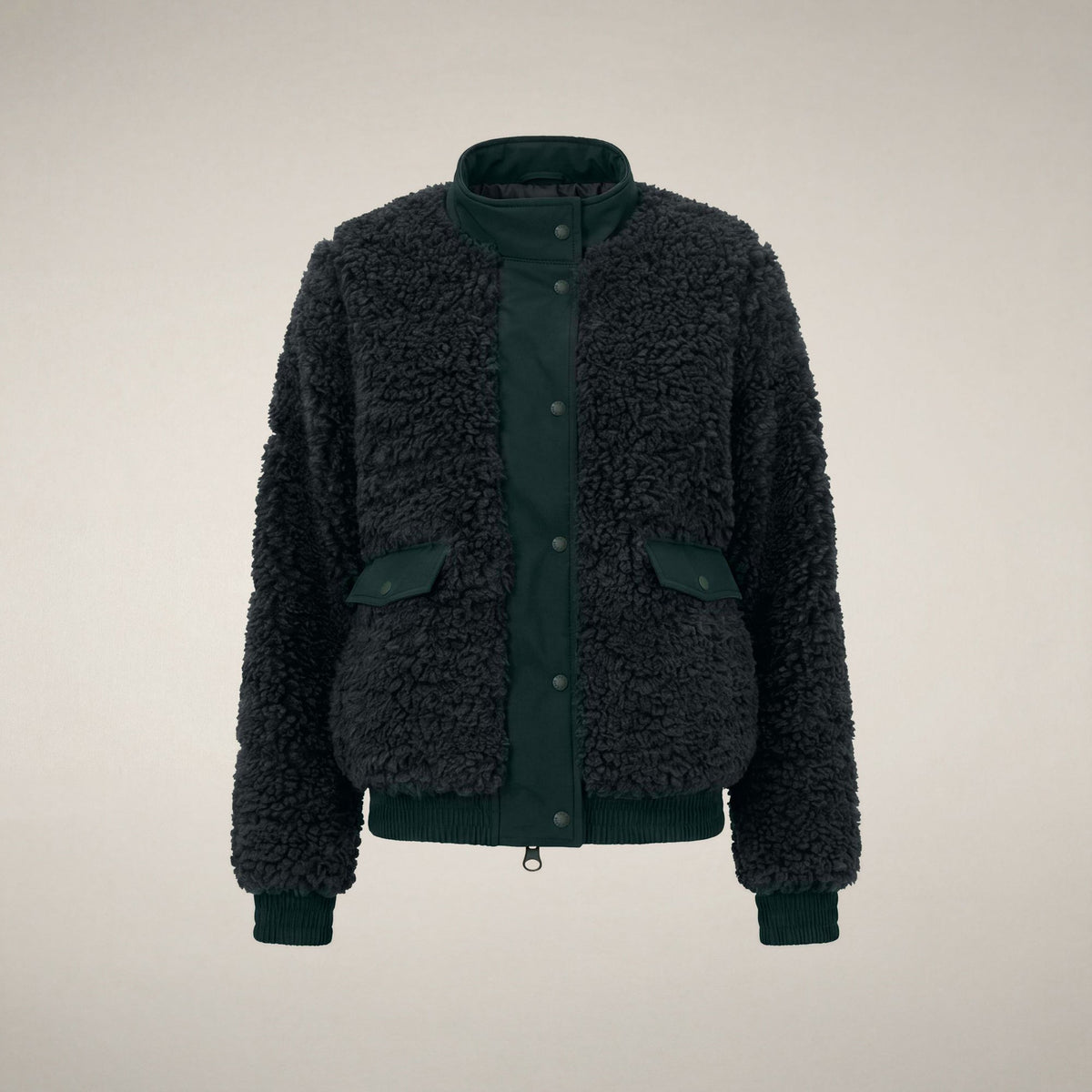 Women's Faux Fur Puffer Jacket Valery in Nori Green