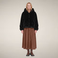 Women's Reversible Faux Fur Jacket Laila in Black
