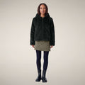 Women's Reversible Faux Fur Jacket Laila in Nori Green