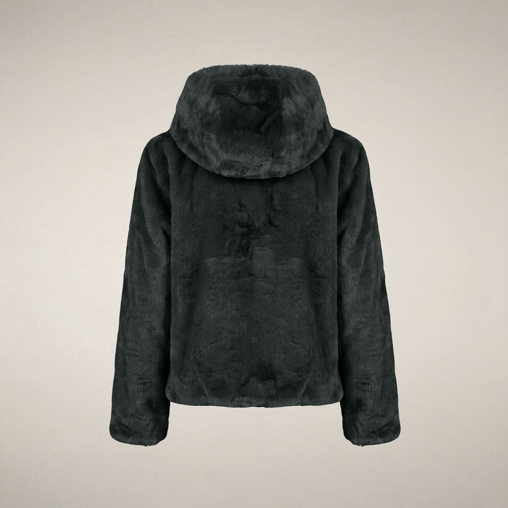 Women's Reversible Faux Fur Jacket Laila in Nori Green