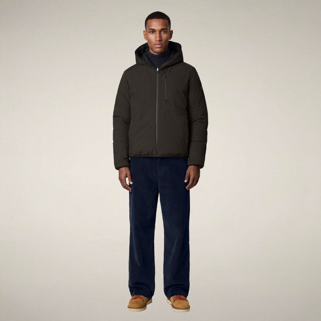 Men's Reversible Puffer Jacket Ezra in Brown Black