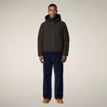 Men's Reversible Puffer Jacket Ezra in Brown Black