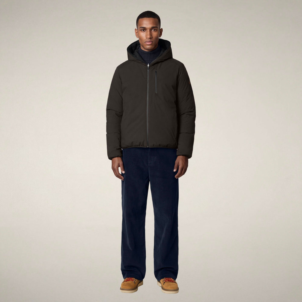 Men's Reversible Puffer Jacket Ezra in Brown Black