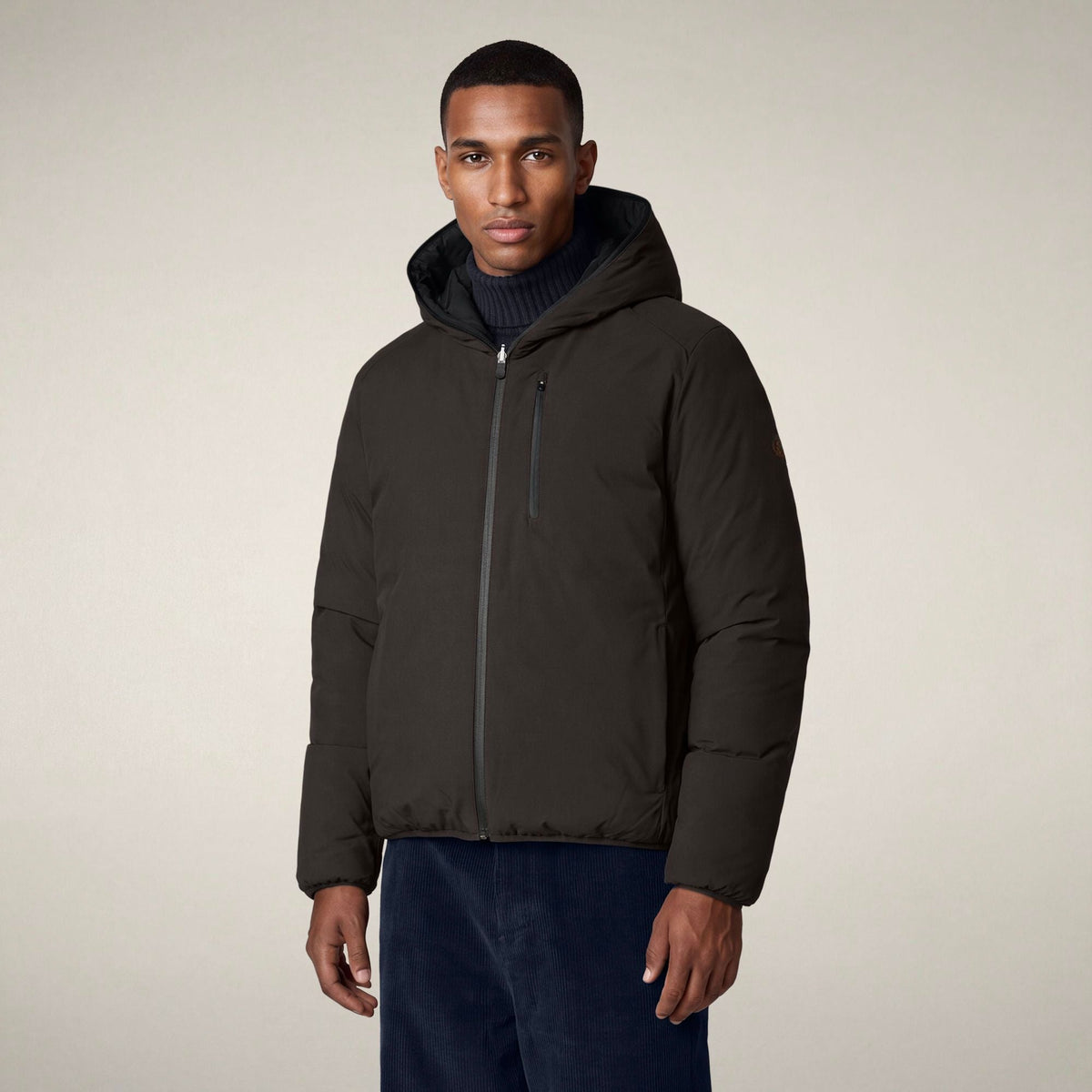 Men's Reversible Puffer Jacket Ezra in Brown Black
