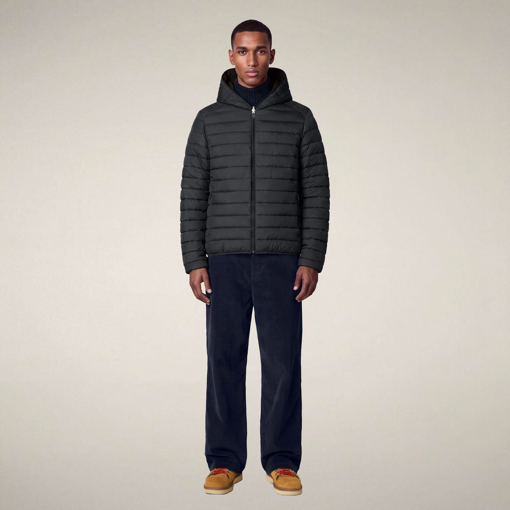 Men's Reversible Puffer Jacket Ezra in Brown Black