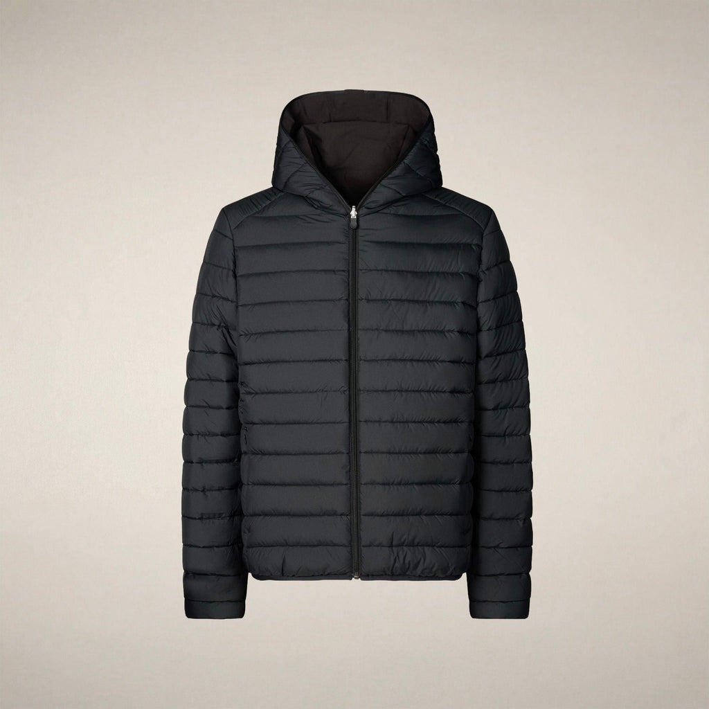 Men's Reversible Puffer Jacket Ezra in Brown Black