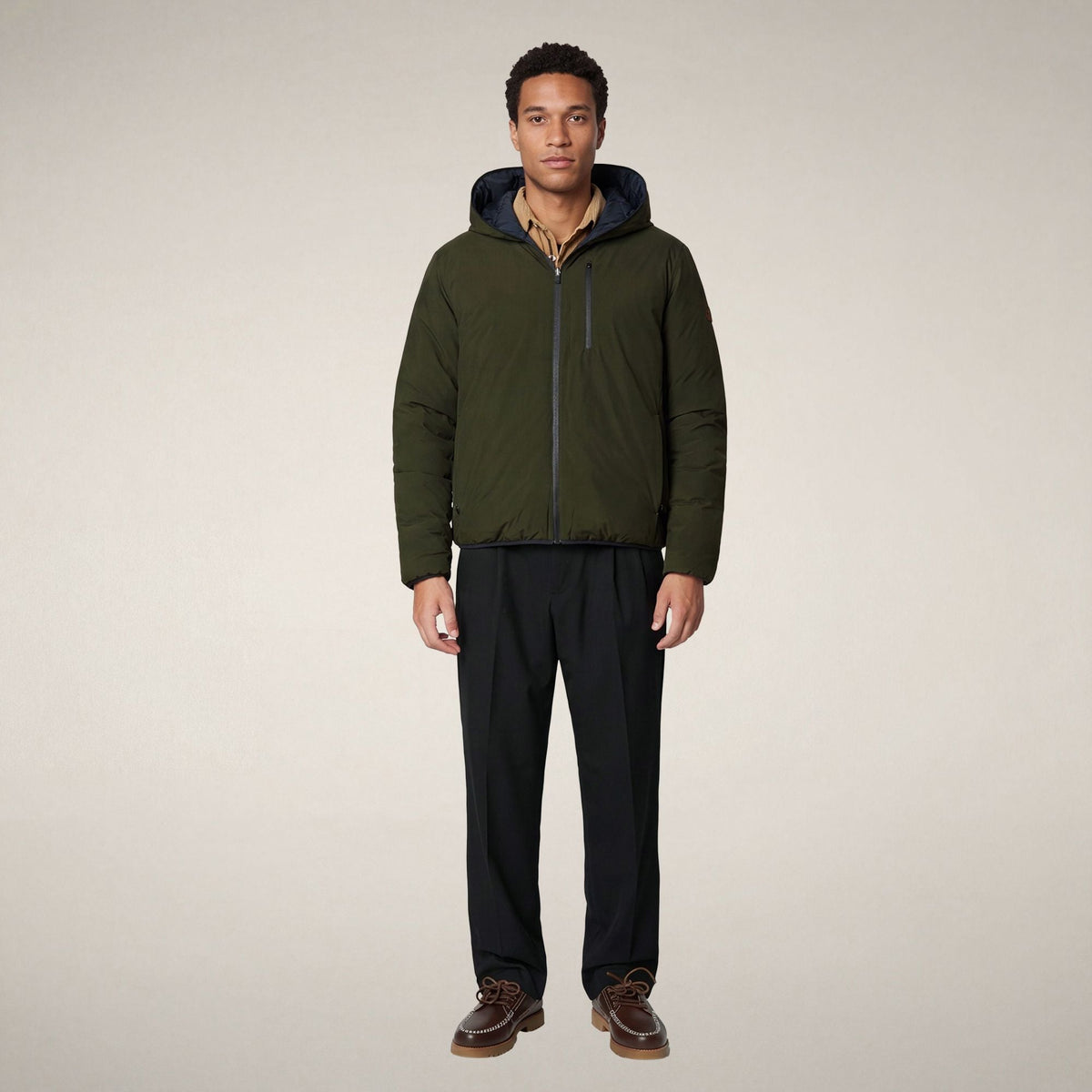 Men's Reversible Puffer Jacket Ezra in Land Green