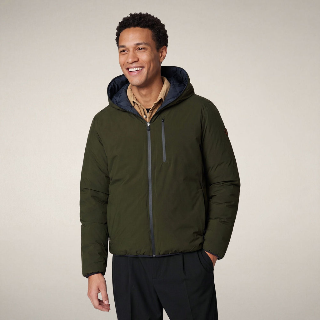 Men's Reversible Puffer Jacket Ezra in Land Green