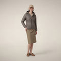 Women's  hooded puffer jacket Daisy in elephant grey
