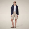 Women's  hooded puffer jacket Daisy in navy blue
