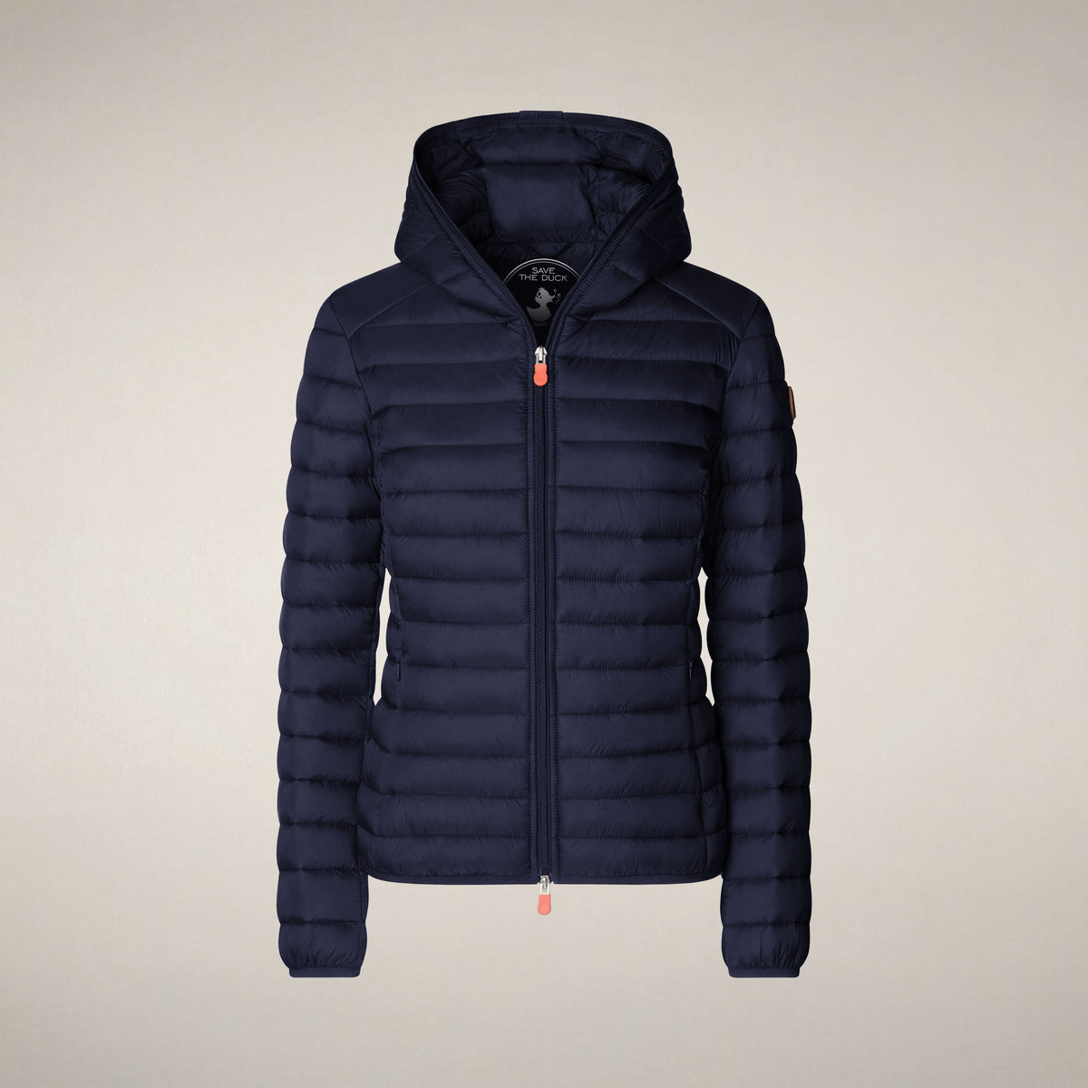 Women's  hooded puffer jacket Daisy in navy blue