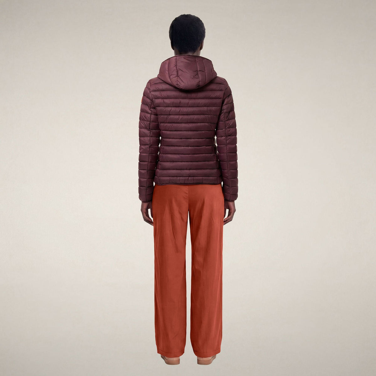 Women's Puffer Jacket Daisy in Burgundy Black