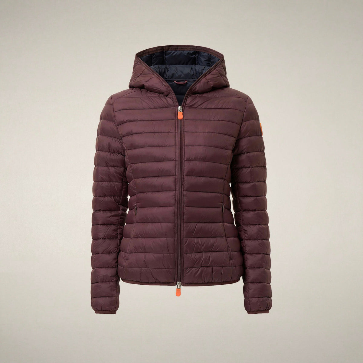 Women's Puffer Jacket Daisy in Burgundy Black