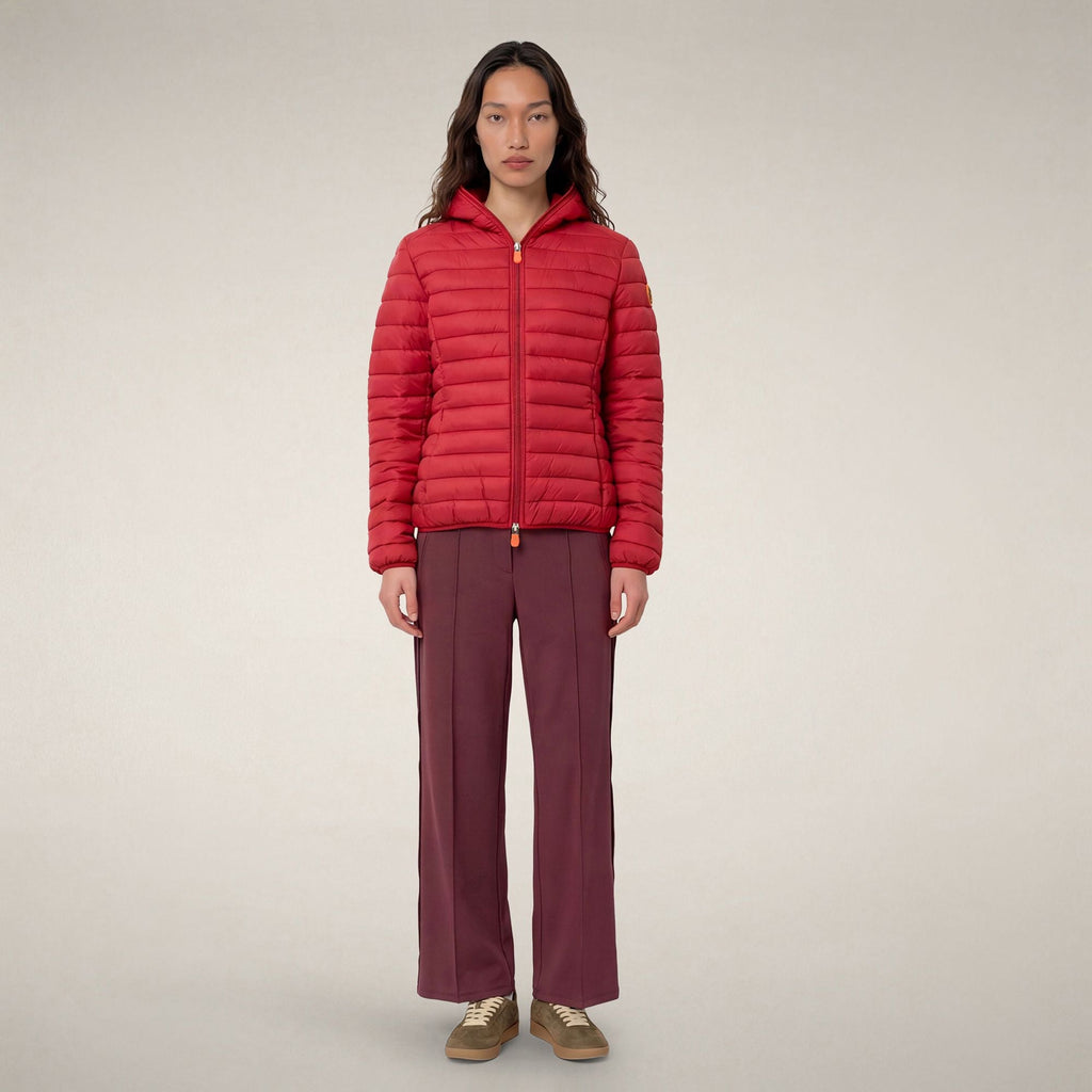 Women's Puffer Jacket Daisy in Dark Red