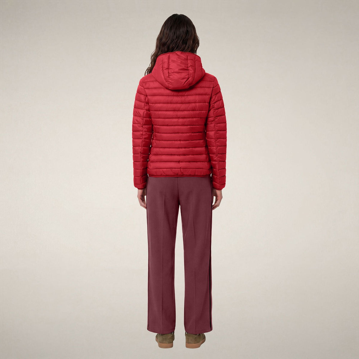 Women's Puffer Jacket Daisy in Dark Red