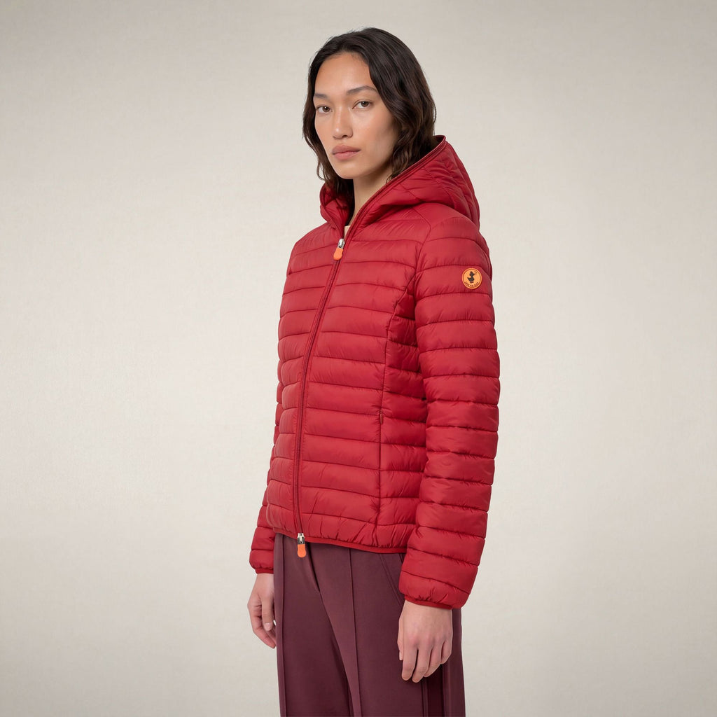 Women's Puffer Jacket Daisy in Dark Red