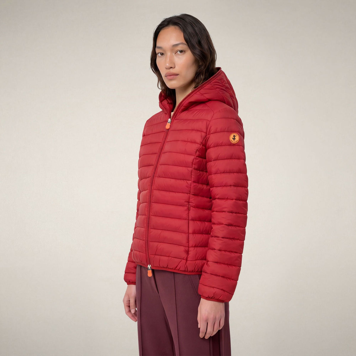 Women's Puffer Jacket Daisy in Dark Red