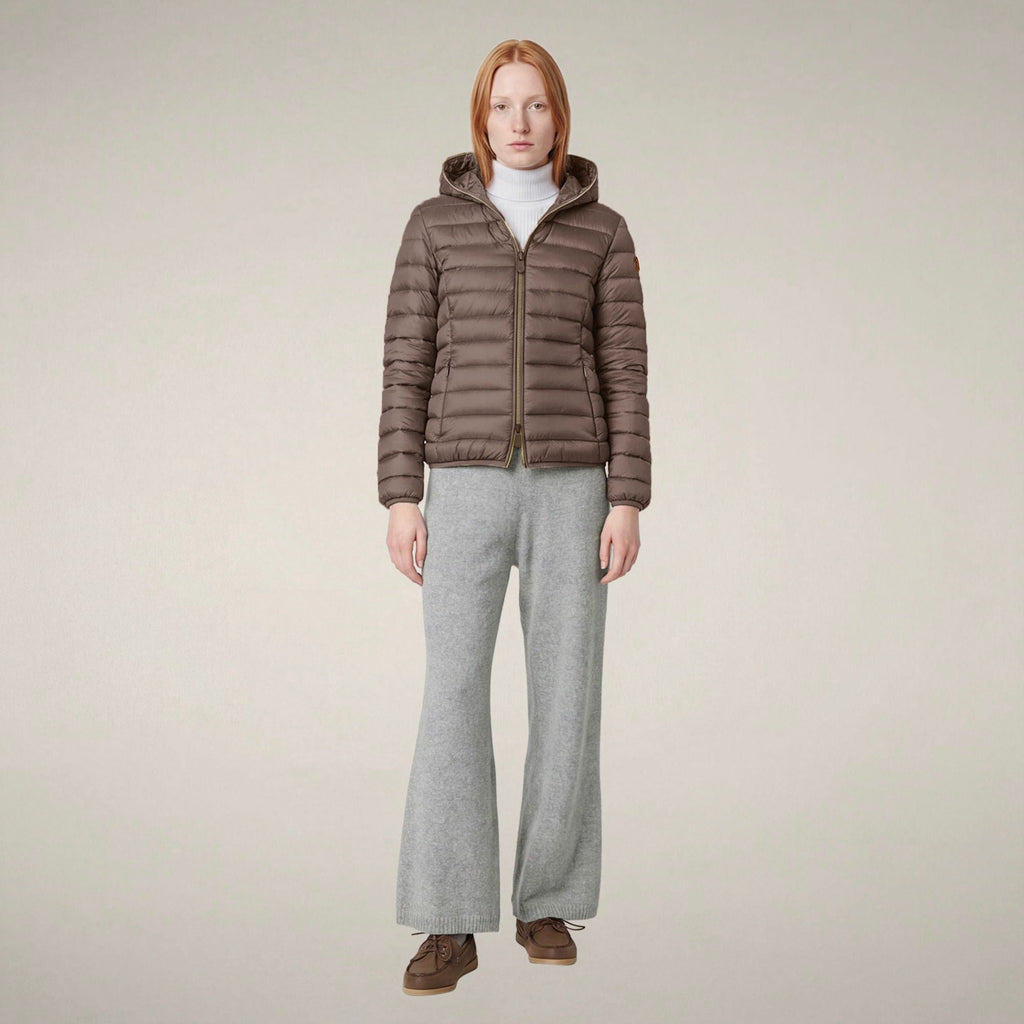 Women's Puffer Jacket Alexis in Mud Grey