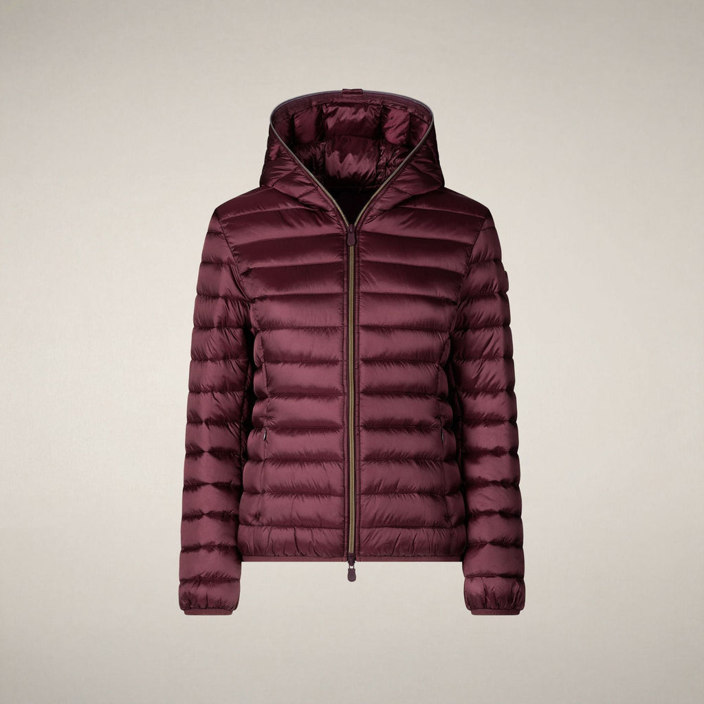 Women's Puffer Jacket Alexis in Wine Red