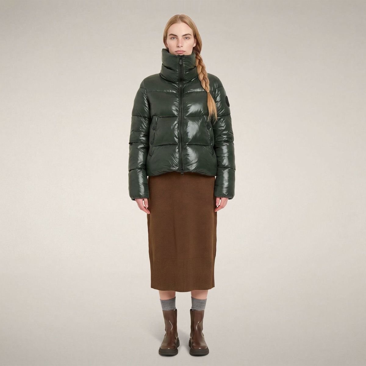 Women's Puffer Jacket Isla in Nori Green
